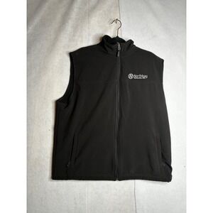 Fossa Mens Softshell Fleece Lined Vest Black XL Full Zip Northbay Networks Logo